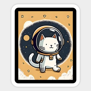 Catronaut Cat Astronaut Deep In Space Cosmic Cat Science Sticker